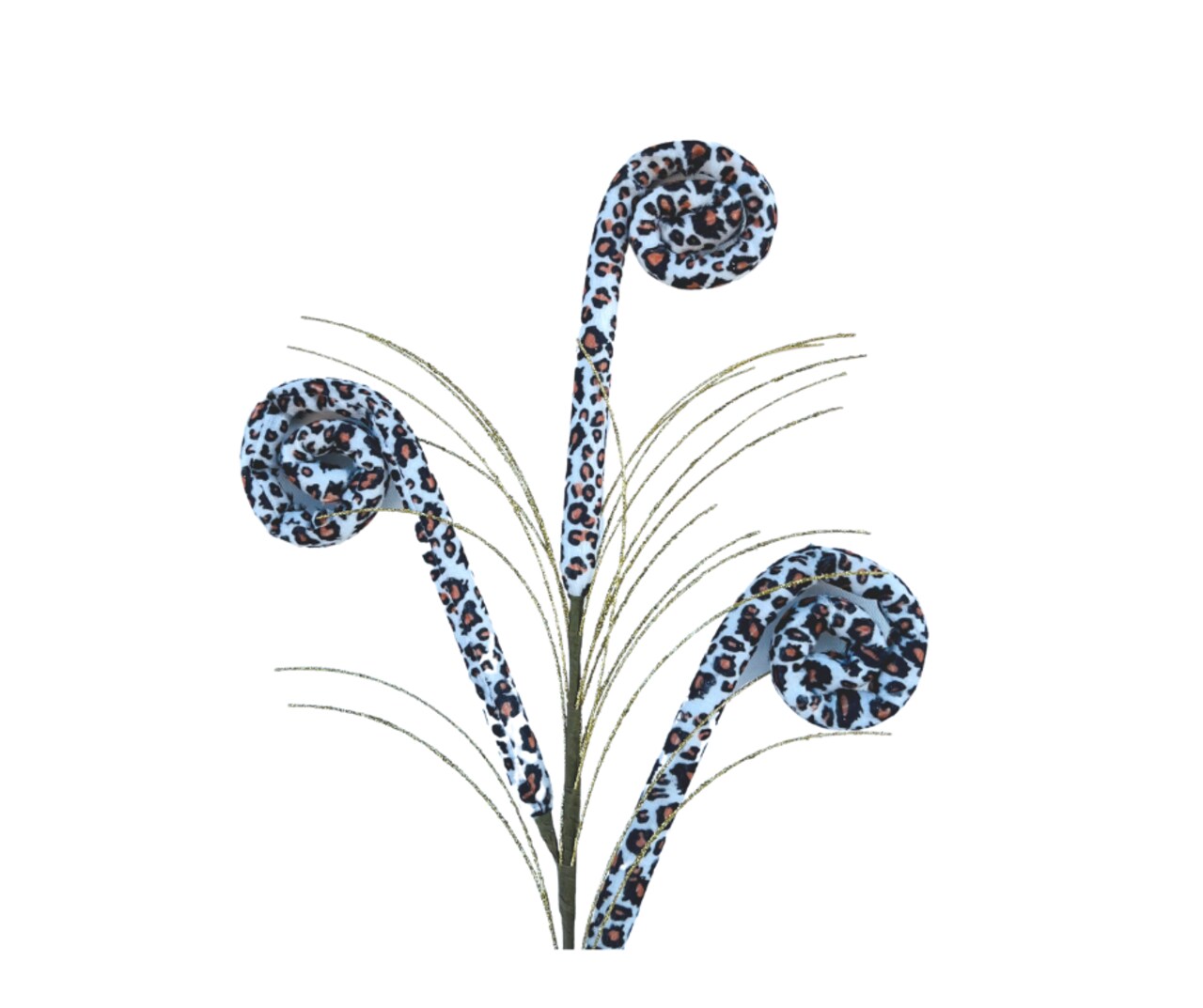 Wild and Chic: 31-Inch Leopard Print Tubing Coil Spray in Cream/Black/Brown/Gold-MN018208